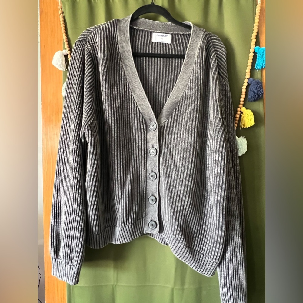 NWOT Old Navy Cropped Shaker Stitch Button Cardigan Plus Size XXL